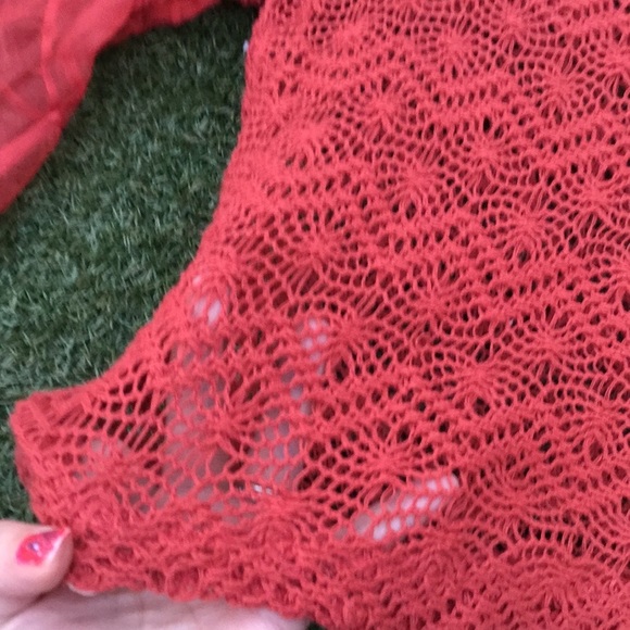 Free people New Romantics crochet top shirt xs 0 2 - Picture 3 of 5